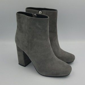 Charles David grey suede heel booties Sz 6